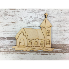Corolla Exp-Imp. Kft Natúr fa - Templom 9x10cm dekorációs kellék