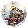 Corolla Exp-Imp. Kft Nyomtatott fa tábla koszorú közép - Karácsonyi vonat 11,8cm