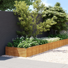  Corten acél kerti magaságyás 579x100x36 cm kerti tárolás