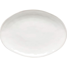 Costa Nova Ovális tányér, Costa Nova Fontana 56,6x40,4 cm, fehér tányér és evőeszköz