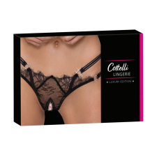 Cottelli Collection Cottelli - luxus, nyitott, gyűrűs tanga (fekete) női tanga