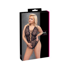 Cottelli Plus Size Cottelli Curves Plus Size - áttetsző mintás body (fekete) body