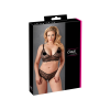 Cottelli Plus Size - finom csipke melltartó szett (fekete)