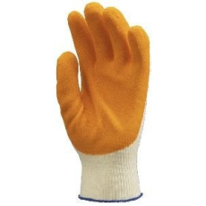 Coverguard 3863-65 Kondenzált, vékony és erős, csúszásbiztos narancs latex munkavédelmi kesztyű Kötött, szellőző pamut háttal KIFUTÓ!