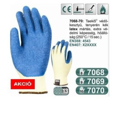 Coverguard 7068-70 Taeki5 Tenyerén kék latex, vágásbiztos 250°C-ig hőálló munkavédelmi kesztyű
