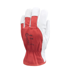 Coverguard EP munkavédelmi bőrkesztyű, szürke színmarha/piros pamut, csuklógumi védőkesztyű