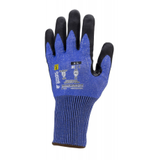 Coverguard EUROCUT N300 FEKETE/KÉK HAB NITRIL MÁRTOTT VÁGÁSBIZTOS VÉDŐKESZTYŰ (fekete/kék, 10)