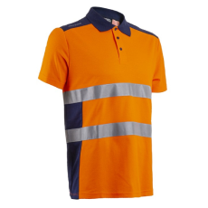 Coverguard Oki rövid ujjú galléros póló HV (narancs/tengerészkék, S)