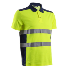 Coverguard Oki rövid ujjú galléros póló HV (sárga/tengerészkék, 2XL) (5OKI1602XL) munkaruha