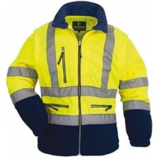 Coverguard Pulóver Station Fluo polár lecipzározható ujjakkal sárga/sötétkék M