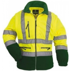 Coverguard Pulóver Station Fluo polár lecipzározható ujjakkal sárga/sötétzöld 2XL