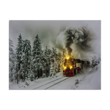 CQ-73 Világító ledes falikép vonat 40 cm x 30 cm grafika, keretezett kép