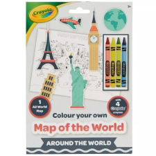 Crayola : Színezhető világtérkép zsírkrétával, A2 kreatív és készségfejlesztő