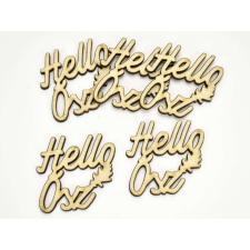 Cre Art Natúr fa - "Helló Ősz" felirat 4,5x5cm 5db/csomag dekorációs kellék