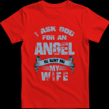 Createyou Angyalt kértem a feleségem küldte - Férfi - Piros - L férfi póló