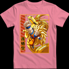 Createyou DragonBall SSJ3 Goku - Férfi - Pink - 2XL férfi póló
