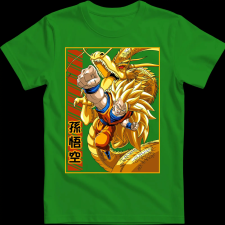 Createyou DragonBall SSJ3 Goku - Férfi - Zöld - 2XL férfi póló