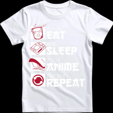 Createyou Eat, Sleep, Anime, Repeat - Férfi - Fehér - M