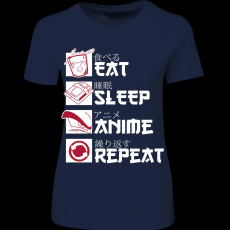 Createyou Eat, Sleep, Anime, Repeat - Női - Sötétkék - S