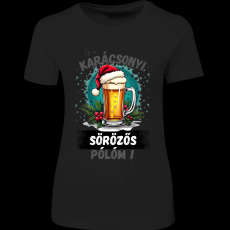 Createyou Ez a karácsonyi sörözős pólóm! - Női - Fekete - S