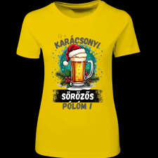 Createyou Ez a karácsonyi sörözős pólóm! - Női - Sárga - M női póló