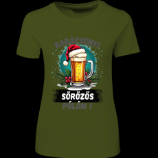 Createyou Ez a karácsonyi sörözős pólóm! - Női - Sötétzöld - M