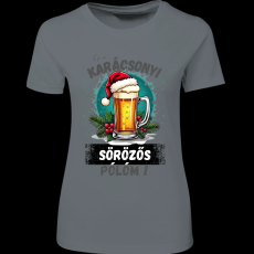 Createyou Ez a karácsonyi sörözős pólóm! - Női - Szürke - 2XL