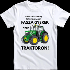 Createyou Fasza gyerek traktoron - Férfi - Fehér - 3XL férfi póló