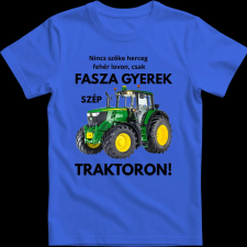 Createyou Fasza gyerek traktoron - Férfi - Királykék - XL férfi póló