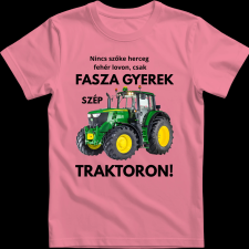Createyou Fasza gyerek traktoron - Férfi - Pink - M férfi póló