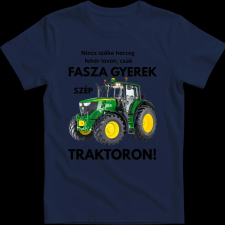 Createyou Fasza gyerek traktoron - Férfi - Sötétkék - XL férfi póló