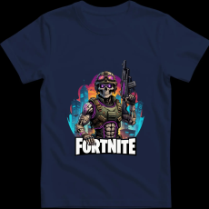 Createyou Fortnite egyedi póló 2 - Férfi - Sötétkék - XL