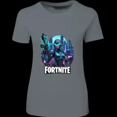 Createyou Fortnite egyedi póló 4 - Női - Szürke - 2XL