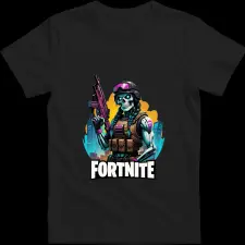 Createyou Fortnite egyedi póló - Férfi - Fekete - 3XL férfi póló