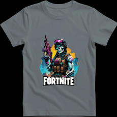Createyou Fortnite egyedi póló - Férfi - Szürke - S