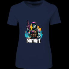 Createyou Fortnite egyedi póló - Női - Sötétkék - 2XL