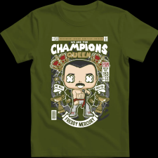 Createyou Freddy Mercuri Queen - Gyermek - Sötétzöld - XS gyerek póló