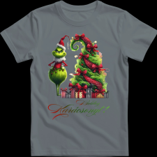 Createyou Grinch,Boldog Karácsonyt! - Férfi - Szürke - XL férfi póló