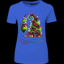 Createyou Grinch,Boldog Karácsonyt! - Női - Királykék - XL női póló