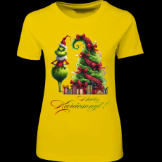 Createyou Grinch,Boldog Karácsonyt! - Női - Sárga - S