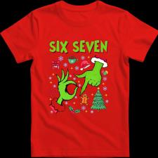 Createyou Grinch six seven - Férfi - Piros - 2XL férfi póló