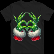Createyou Grincs szív - Férfi - Fekete - 3XL férfi póló