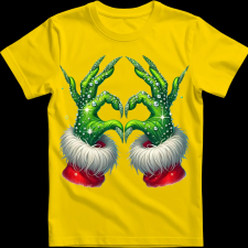 Createyou Grincs szív - Gyermek - Sárga - S gyerek póló