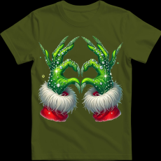 Createyou Grincs szív - Gyermek - Sötétzöld - S