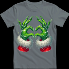 Createyou Grincs szív - Gyermek - Szürke - XL gyerek póló