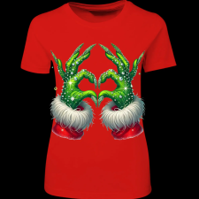 Createyou Grincs szív - Női - Piros - XL női póló