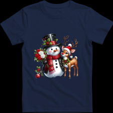 Createyou Hóember szarvassal - Férfi - Sötétkék - XL férfi póló