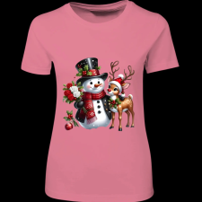 Createyou Hóember szarvassal - Női - Pink - 2XL női póló