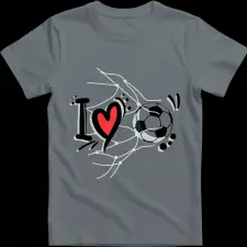 Createyou I love foci - Gyermek , Szürke , L gyerek póló