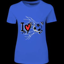 Createyou I love foci - Női , Királykék , S női póló